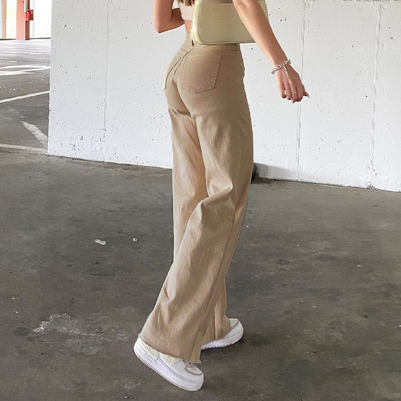 Jeans Women's Loose Wide-legged All-match Khaki Casual Trousers - Image 2