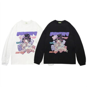 Comic Print Autumn Long Sleeve T Shirts For Men And Women