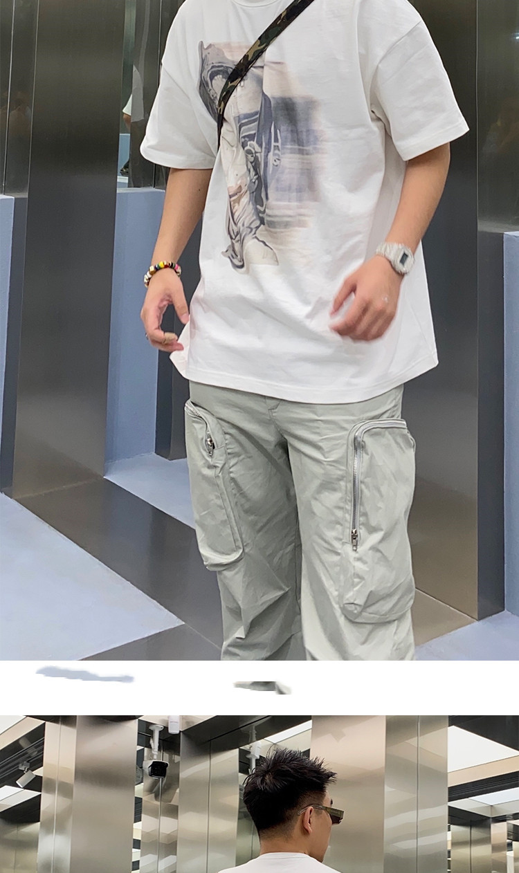 Kaalixto Phantom Short-sleeved T-shirt Mens Tide Ins Trend Cotton Loose Couple Clothes - Image 2