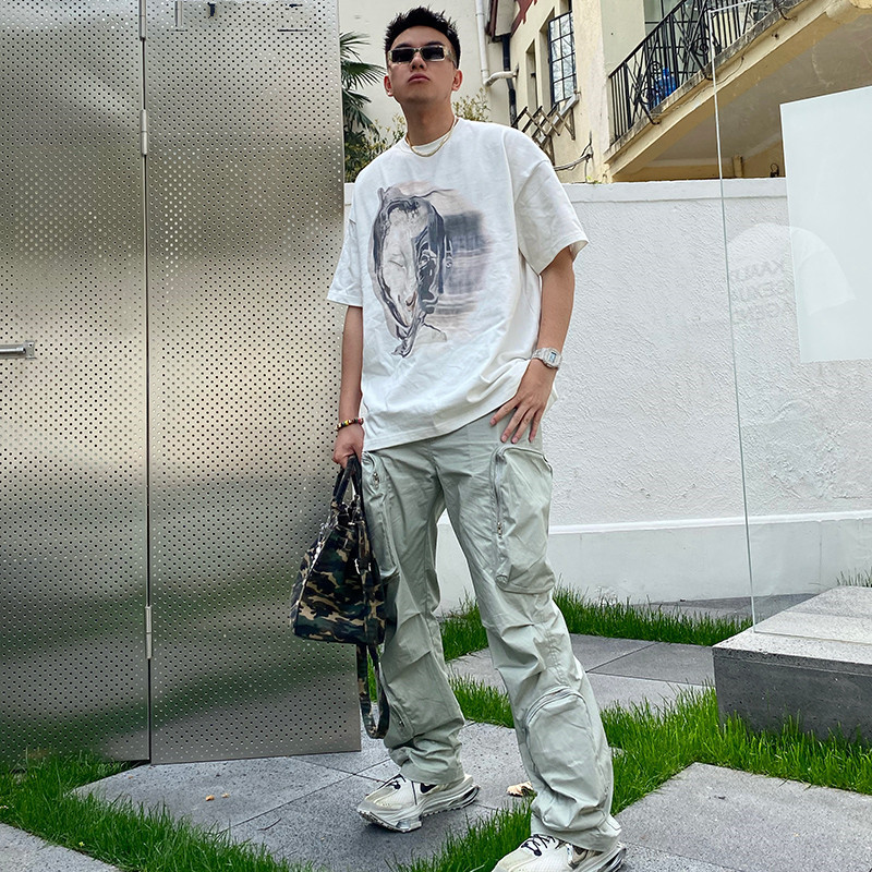 Kaalixto Phantom Short-sleeved T-shirt Mens Tide Ins Trend Cotton Loose Couple Clothes - Image 4