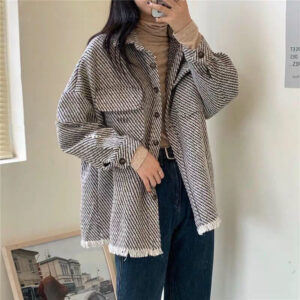 New Style Hong Kong Style Retro Long Sleeve Shirt Coat