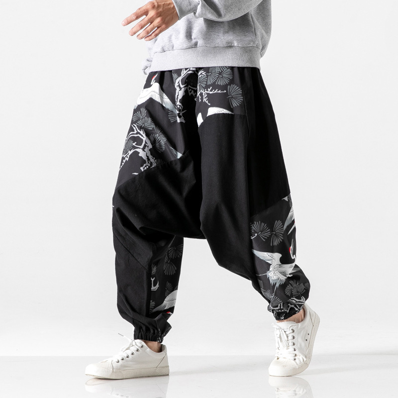 Chinese style crotch big crotch patchwork pants - Image 4