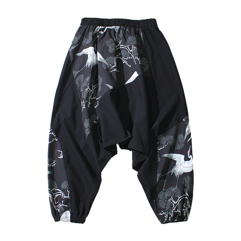 Chinese style crotch big crotch patchwork pants - Image 3