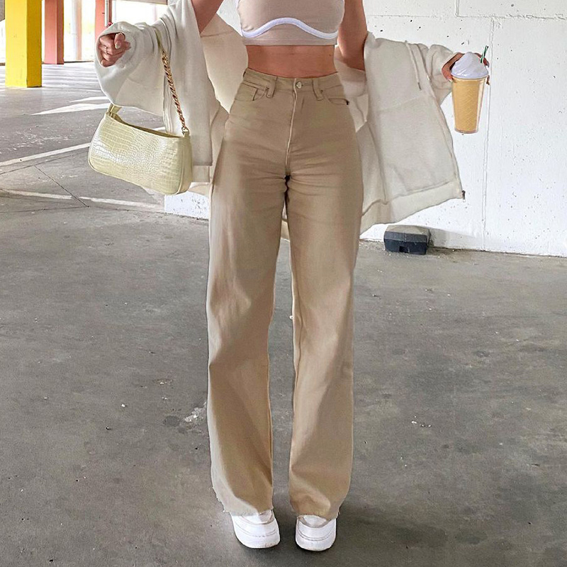 Jeans Women's Loose Wide-legged All-match Khaki Casual Trousers - Image 5