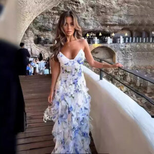 Women's Dew Fairy Floral Maxi Dress – Lightweight Spring & Summer Vacation Dress