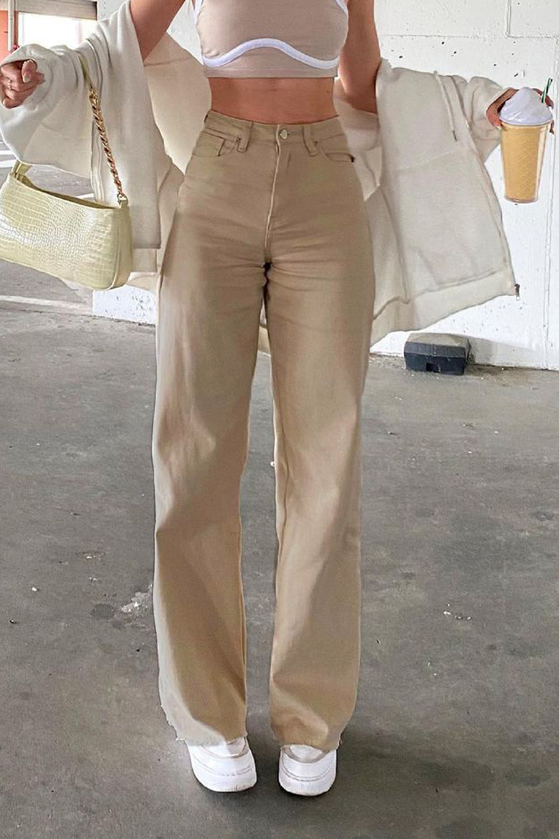 Jeans Women's Loose Wide-legged All-match Khaki Casual Trousers - Image 4