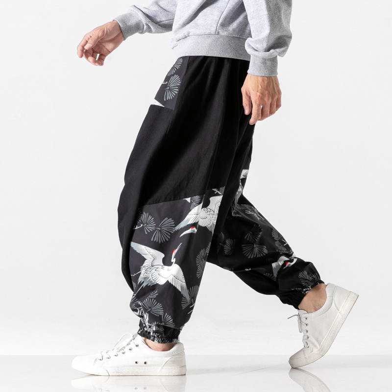 Chinese style crotch big crotch patchwork pants - Image 7