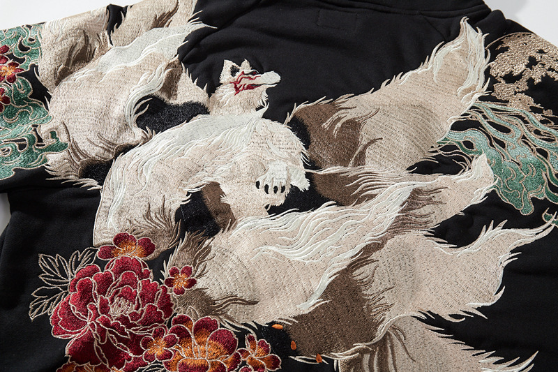 Men's Hoodie Sweater Chinese Style Full Width Embroidery - Image 9
