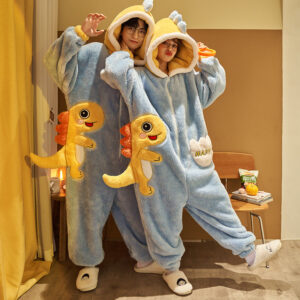 Cozy Cartoon Fleece Couple Onesie Pajamas – Ultra Soft Winter Plush Hooded Jumpsuit Sleepwear