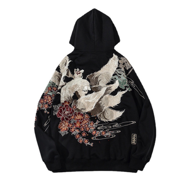 Men's Hoodie Sweater Chinese Style Full Width Embroidery - Image 10