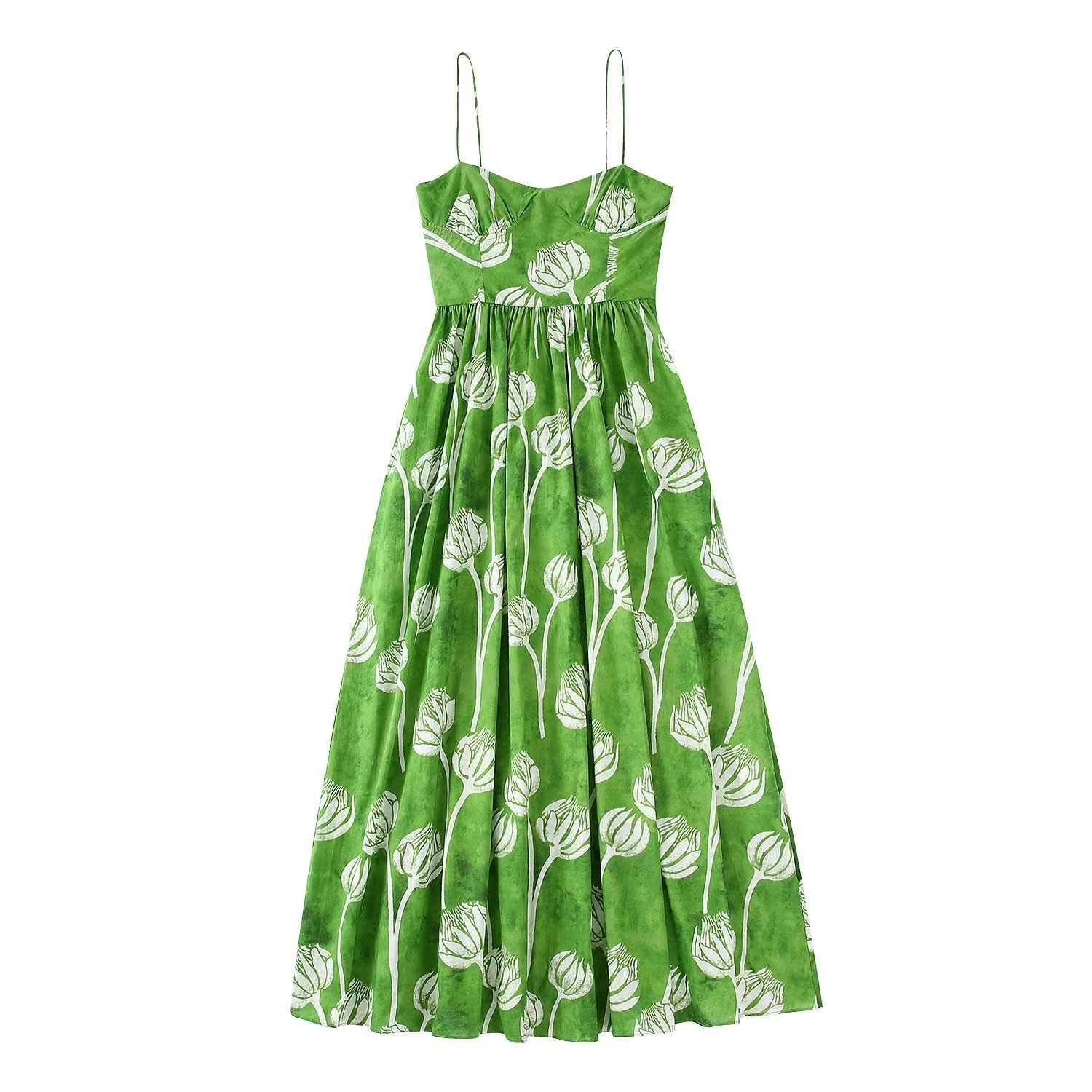 French Heart Neck Halter Print Dress - Image 5