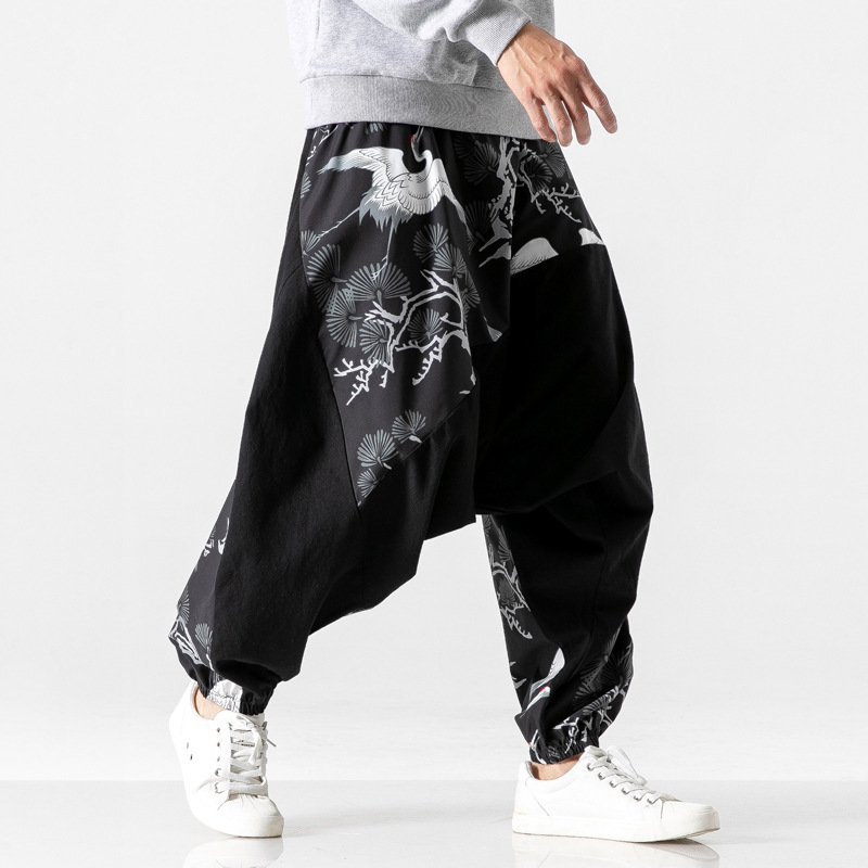 Chinese style crotch big crotch patchwork pants - Image 5