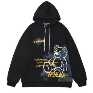 9730f3f2-455f-4855-a499-ad16b145a33e.jpg Bear Graphic Print Hoodie