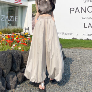 Cropped Casual Wide-leg Pants A Laid-back Voluminous Lantern-style Design