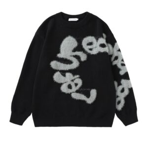 d2e50a4f-d874-49a0-82cd-f5f7eaf7f471.jpg Plush Letter Crew Neck Sweater BF Men And Women Loose All-matching Sweater