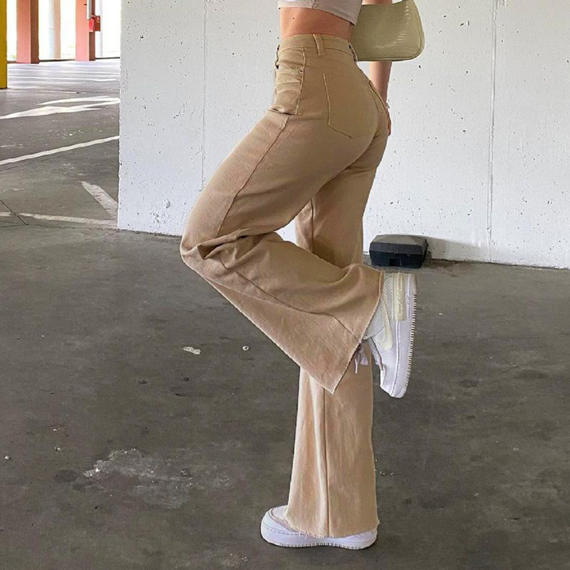 Jeans Women's Loose Wide-legged All-match Khaki Casual Trousers - Image 3