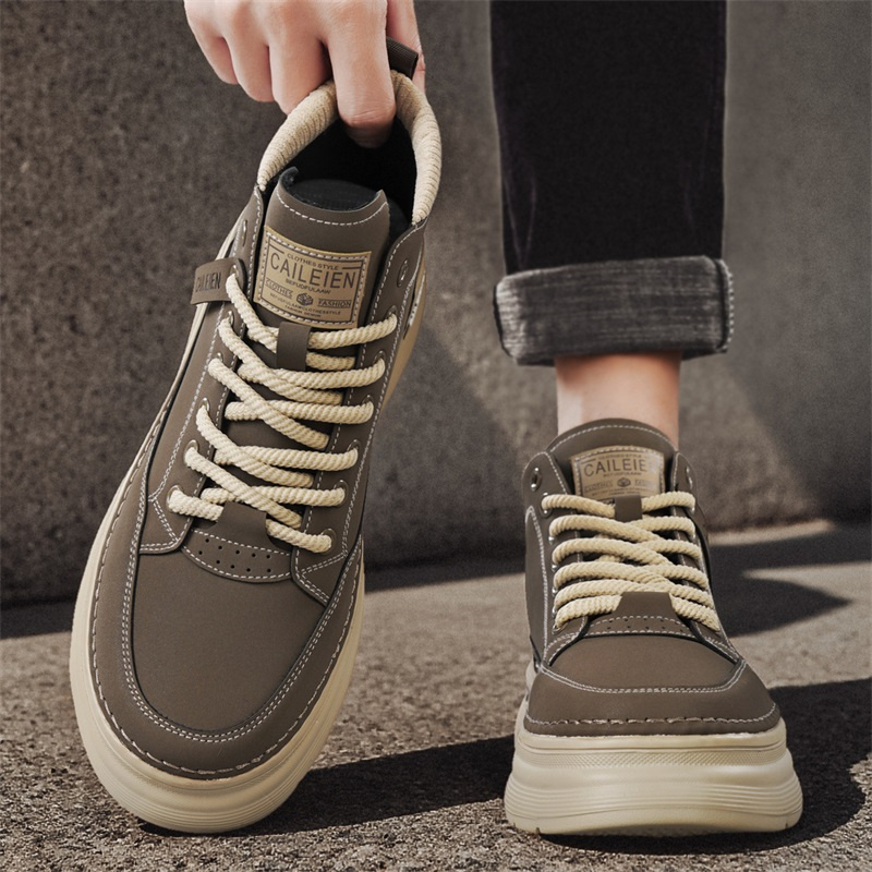 Men’s Vintage Chunky Sole Work Boots – Casual Martin Fashion Shoes - Image 3
