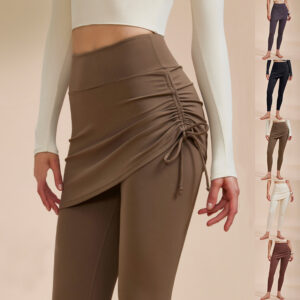 b26e7010-f238-4bf2-9e8f-a3829c495101.jpg Short Skirt Design Yoga Pants Fake Two-piece Anti-exposure Butt-covering Seamless High-waisted Leggings For Dance Sports Fitness Pants