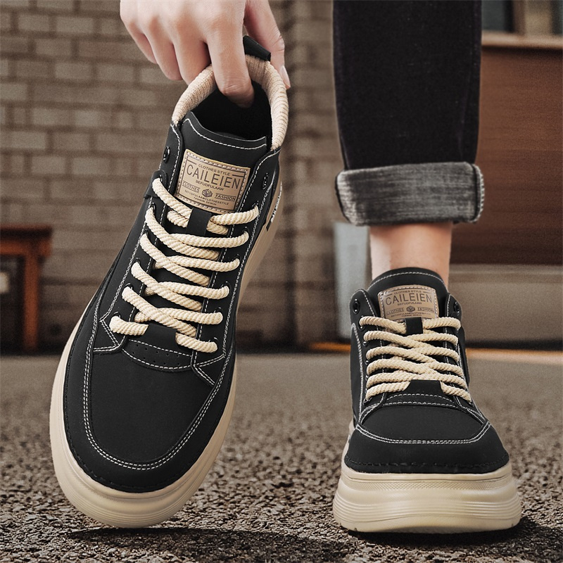 Men’s Vintage Chunky Sole Work Boots – Casual Martin Fashion Shoes - Image 5